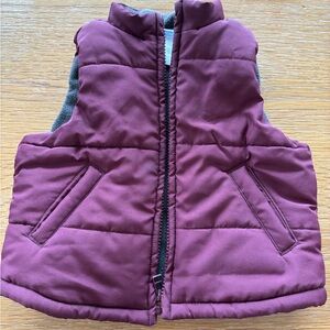 Janie & Jack Burgandy Puffer Vest 6-12 months